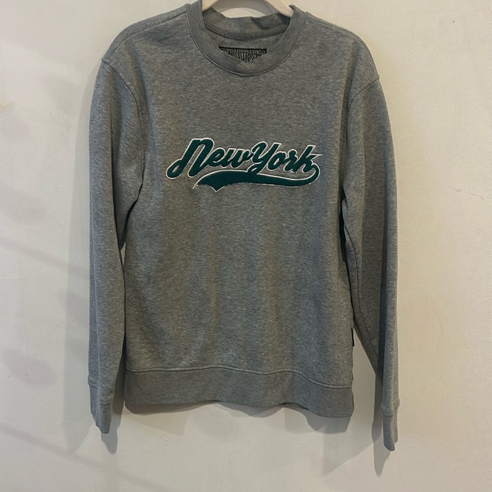 Brooklyn Cloth New York gray and green crewneck small